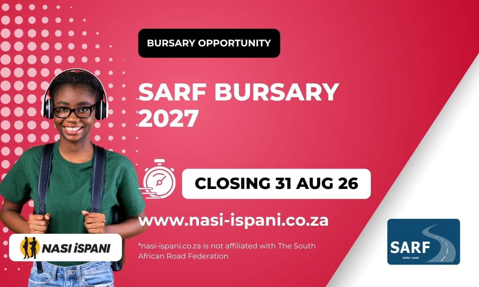 SARF Bursary 2027: Road Engineering Bursary, Closes 31 August