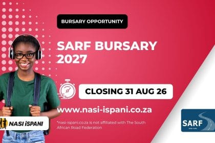SARF Bursary 2027: Road Engineering Bursary, Closes 31 August