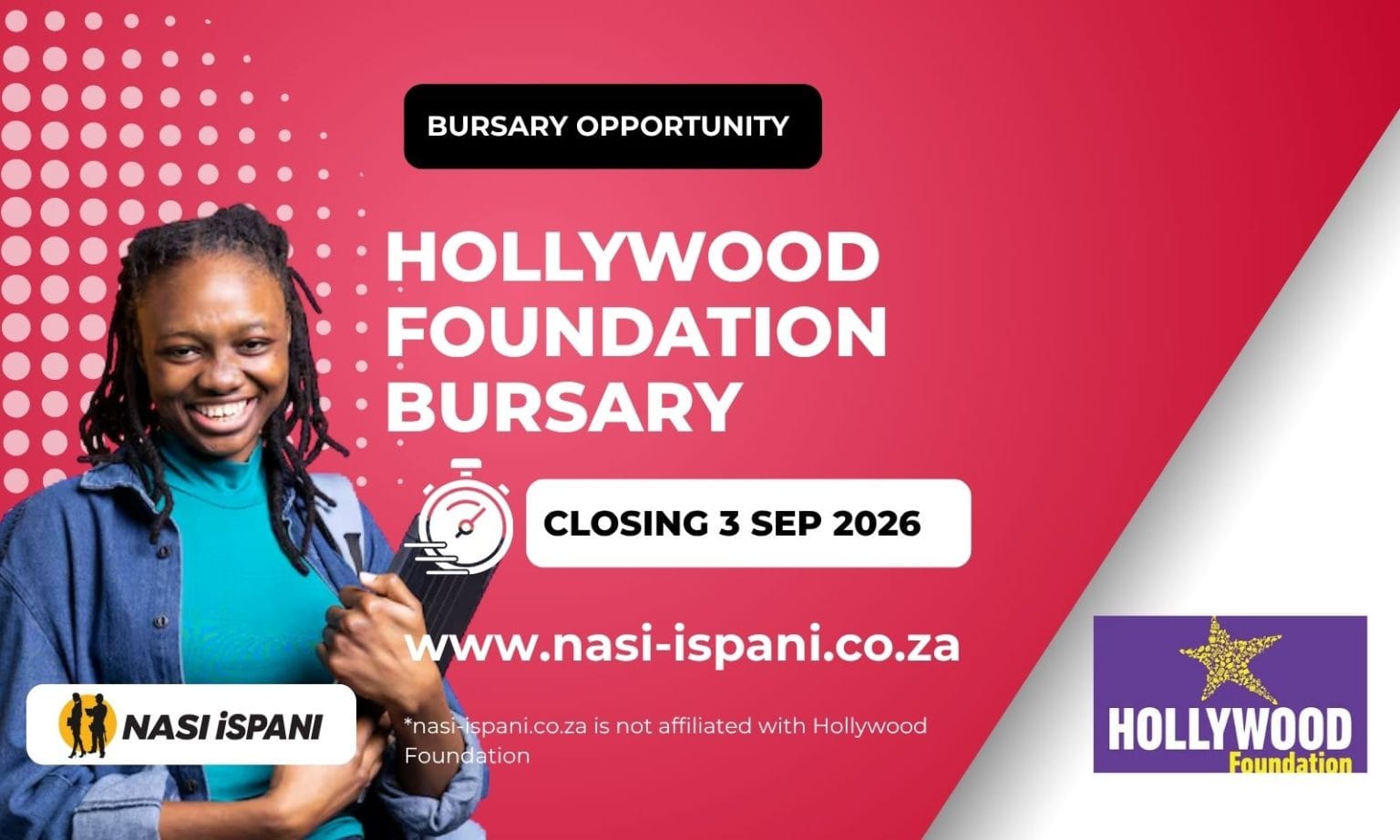 Hollywood Foundation Future is Bright Bursary 2027: Apply by 3 September