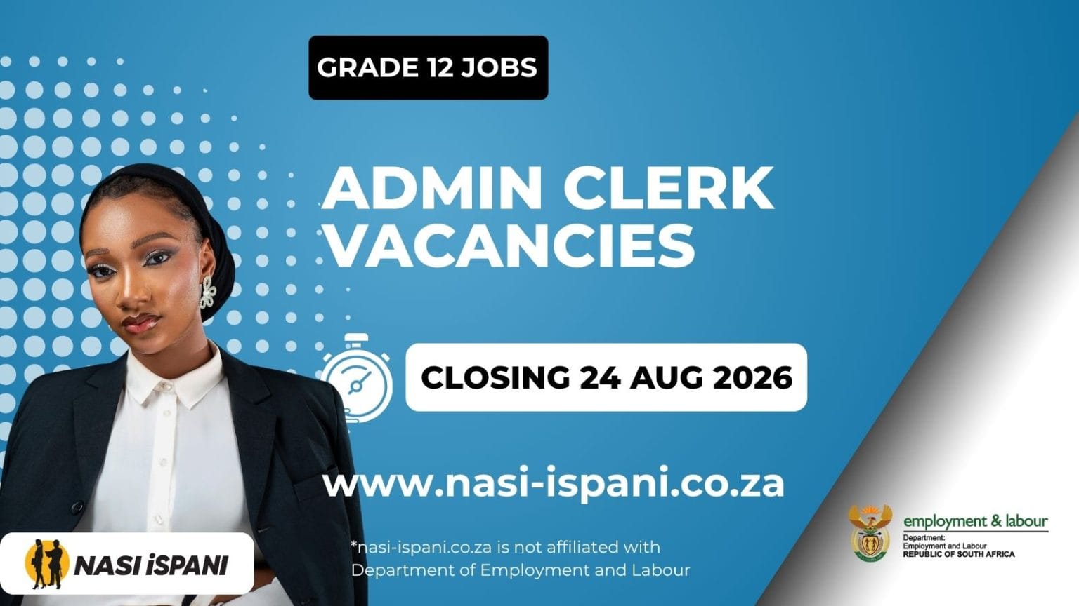Department of Employment and Labour Vacancies 2026: Grade 12 Only, R237,453/Year