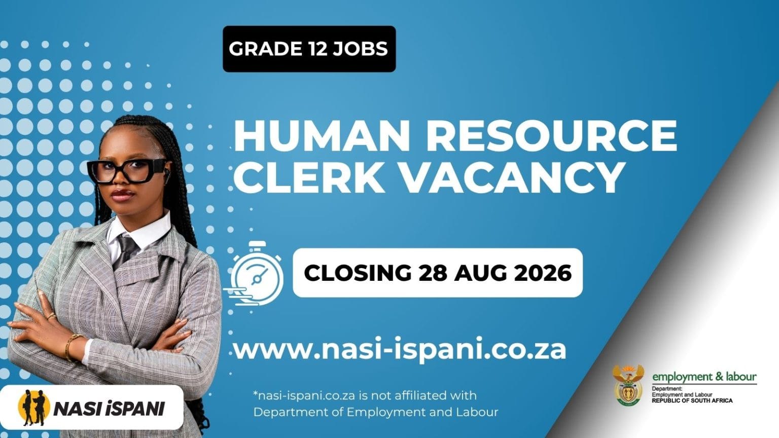 Department of Employment and Labour HR Clerk Job 2026: Grade 12, R237,453/Year