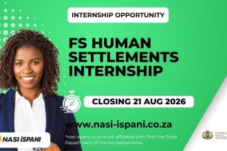 Free State Human Settlements Internship 2026: R8,174.75/Month, Closes 21 August