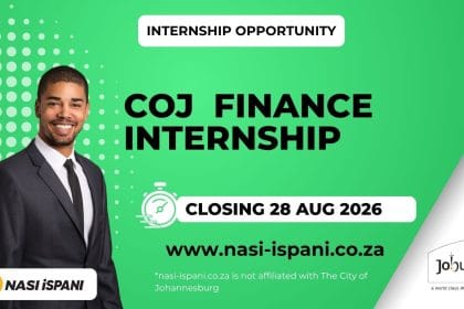 City of Johannesburg Finance Internship 2026: R10,109/Month, Closes 28 August