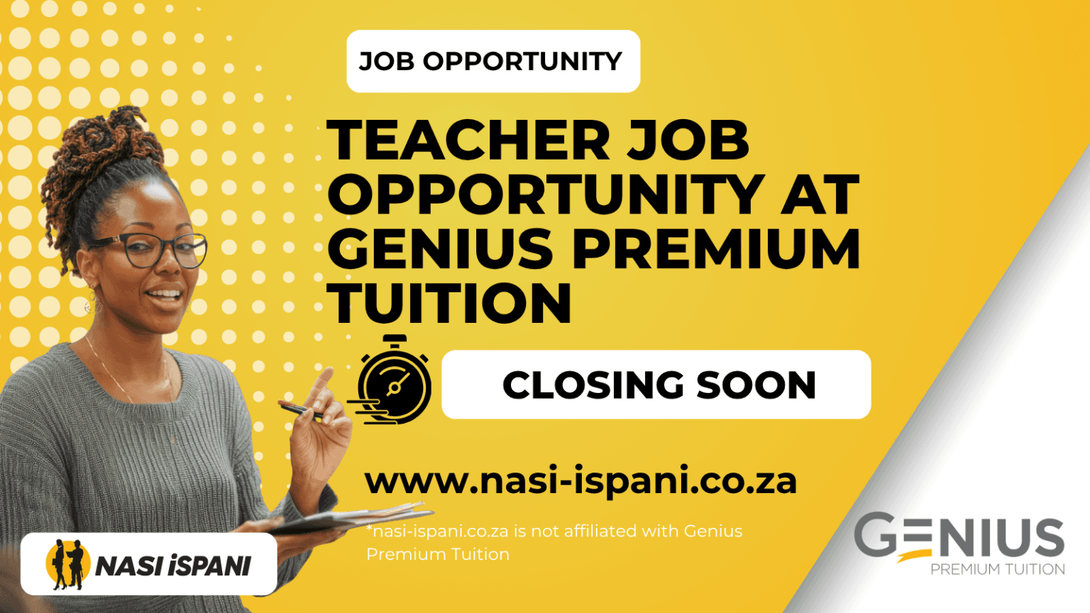 Teacher Job Opportunity at Genius Premium Tuition – Earn Up to R40,000/Month
