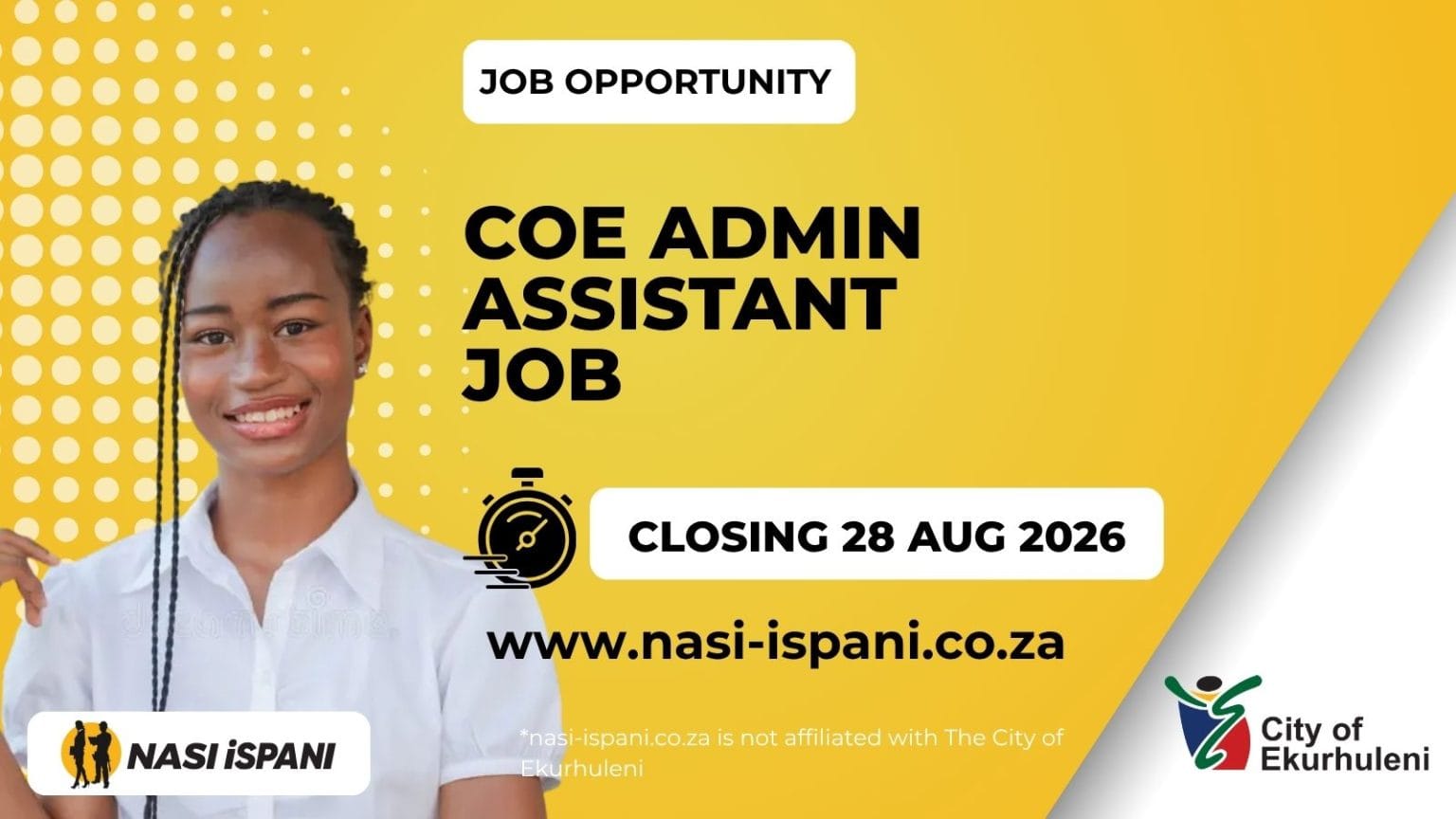 City of Ekurhuleni Admin Assistant Job 2026: Up to R374,820/Year