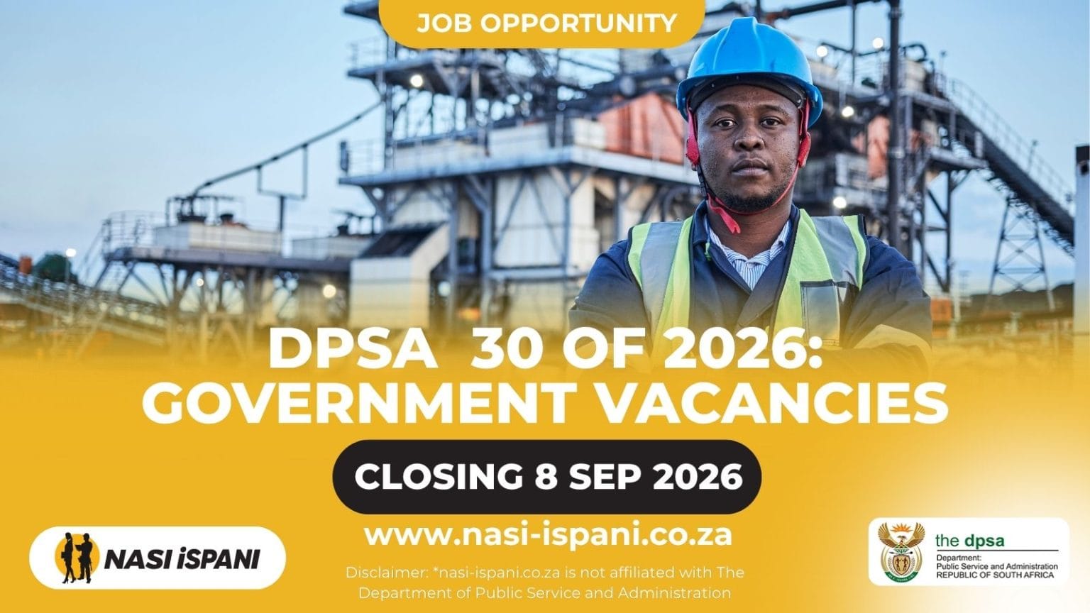 DPSA Circular 30 of 2026: Government Jobs Closing 8 September
