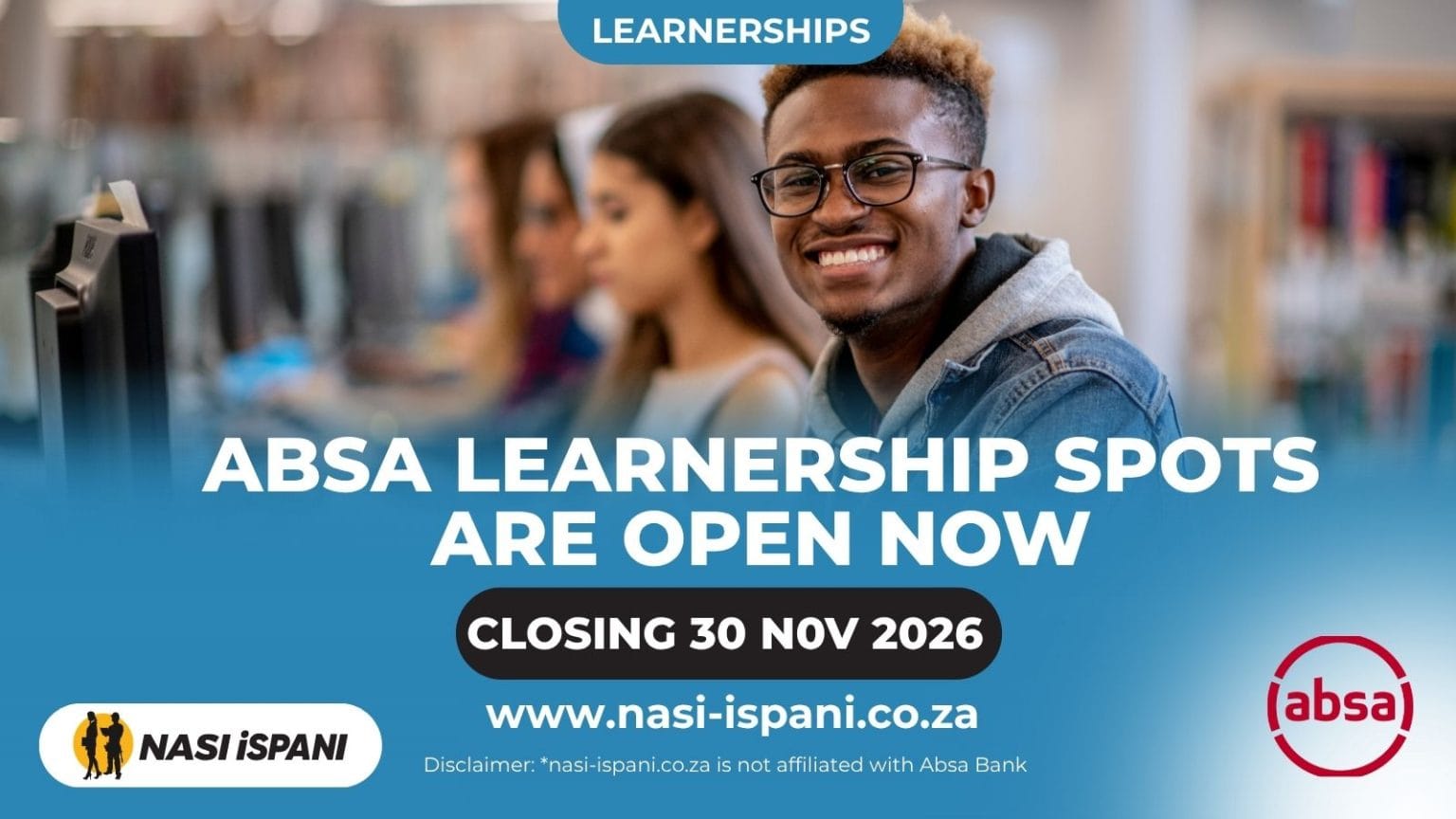 Absa Learnership Programme 2026: Monthly Stipend, Closes 30 November