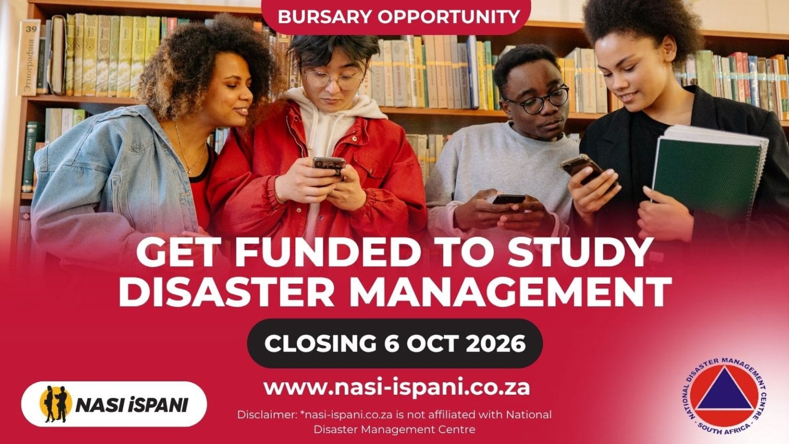 NDMC Bursary 2027: Disaster Management & Fire Engineering Funding, Closes 6 October