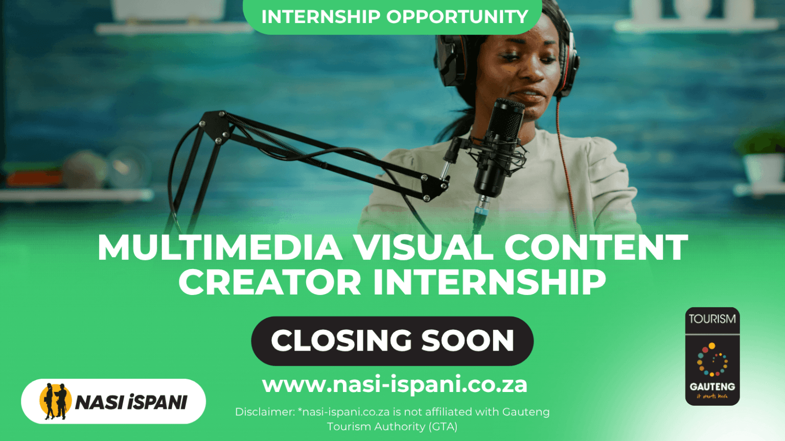 Gauteng Tourism Authority Multimedia Visual Content Creator Internship