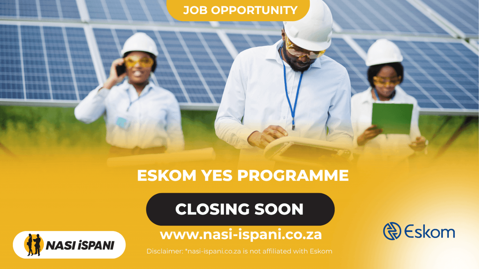 Eskom YES Programme: 50 Spots Available for Grade 12 & Post-Matric Applicants