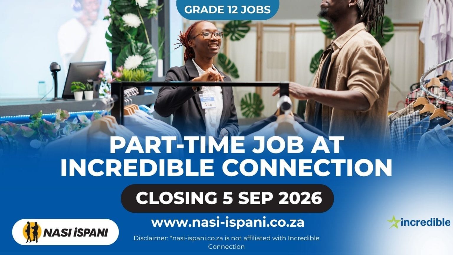 Incredible Connection Service Centre Administrator Job 2026: Part-Time, Closes 5 September