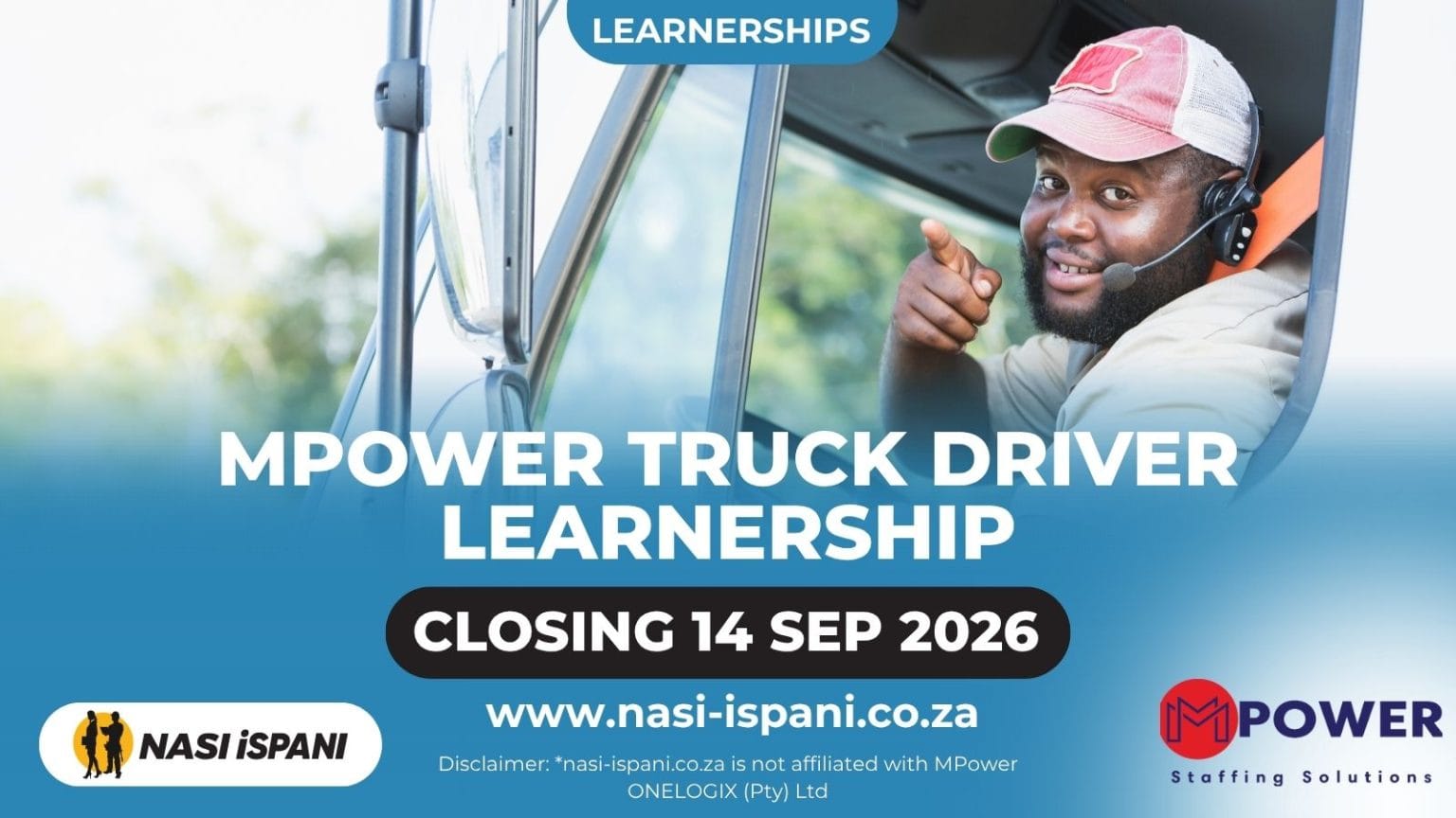 MPower Truck Driver Learnership 2026: R4,000 Stipend, Closes 14 September - Apply Now