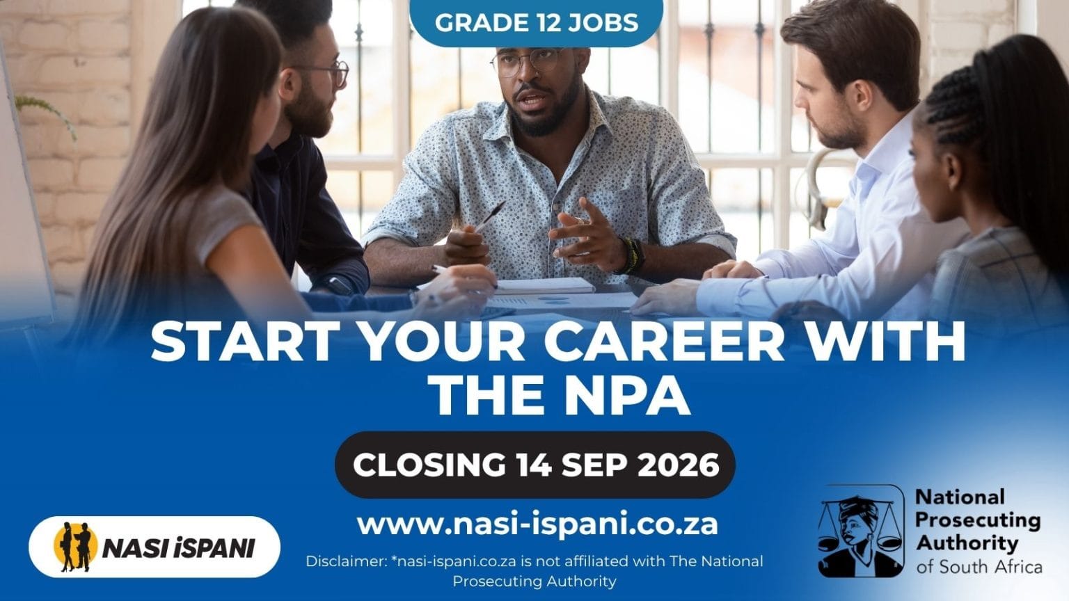 NPA Entry-Level Jobs 2026: R237,453/Year, Grade 12 Only, Closes 14 September
