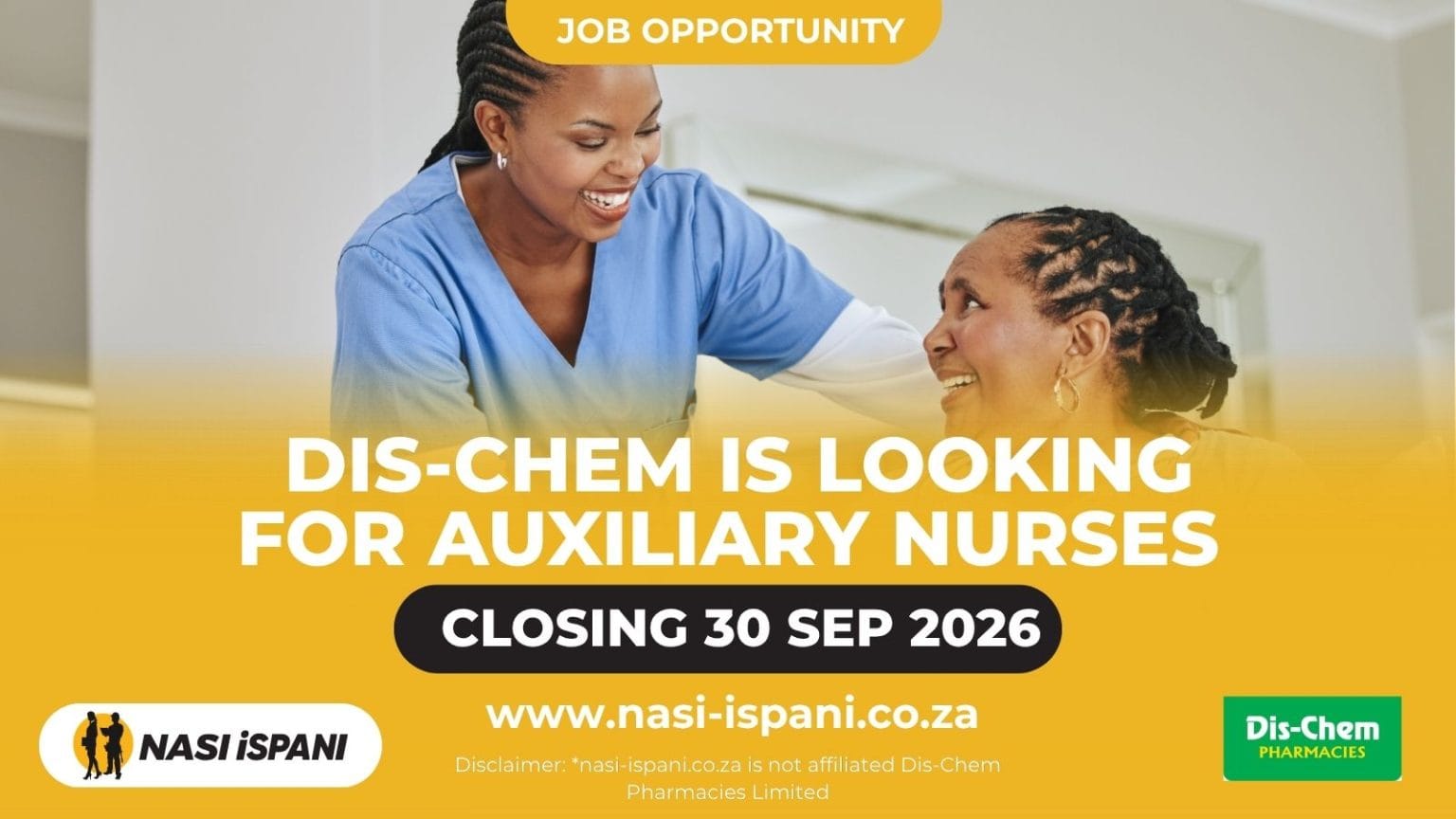 Dis-Chem Auxiliary Nurse Vacancies 2026: Durban, East London & More, Closes 30 September