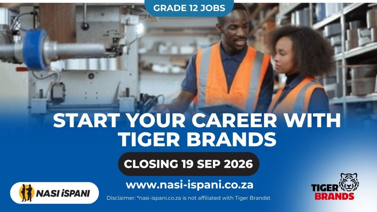 Tiger Brands Miller Assistant Vacancy 2026: Grade 12 Only, Closes 19 September