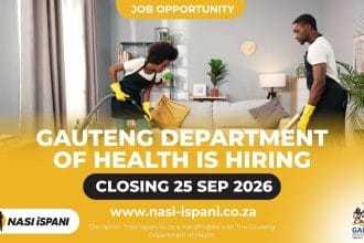 Gauteng Department of Health Cleaner Jobs 2026: 20 Posts, R144,024/Year