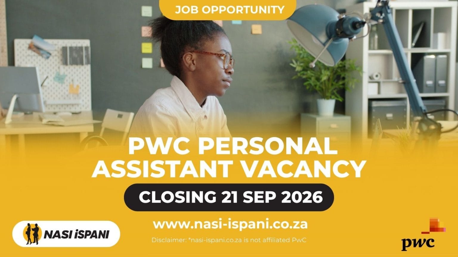 PwC Personal Assistant Job 2026: 5+ Years’ Experience, Closes 21 September