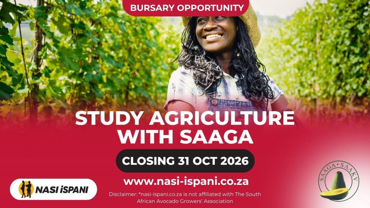SAAGA Bursary 2027: BSc Agriculture Students, Closes 31 October