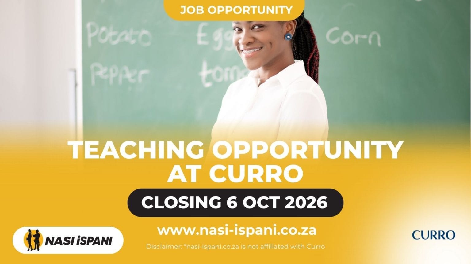 Curro Setswana FAL Teacher Job 2026: Foundation Phase, Closes 6 October