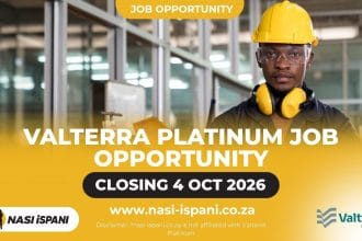 Valterra Platinum Learning Advisor Job 2026: Apply by 4 October