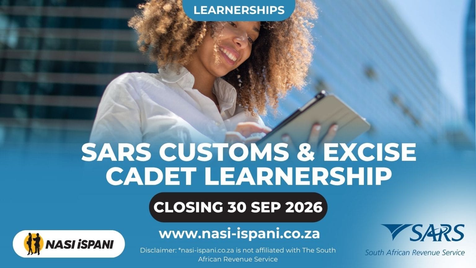 SARS Customs & Excise Cadet Learnership 2026: 80 Posts, 12-Month Contract