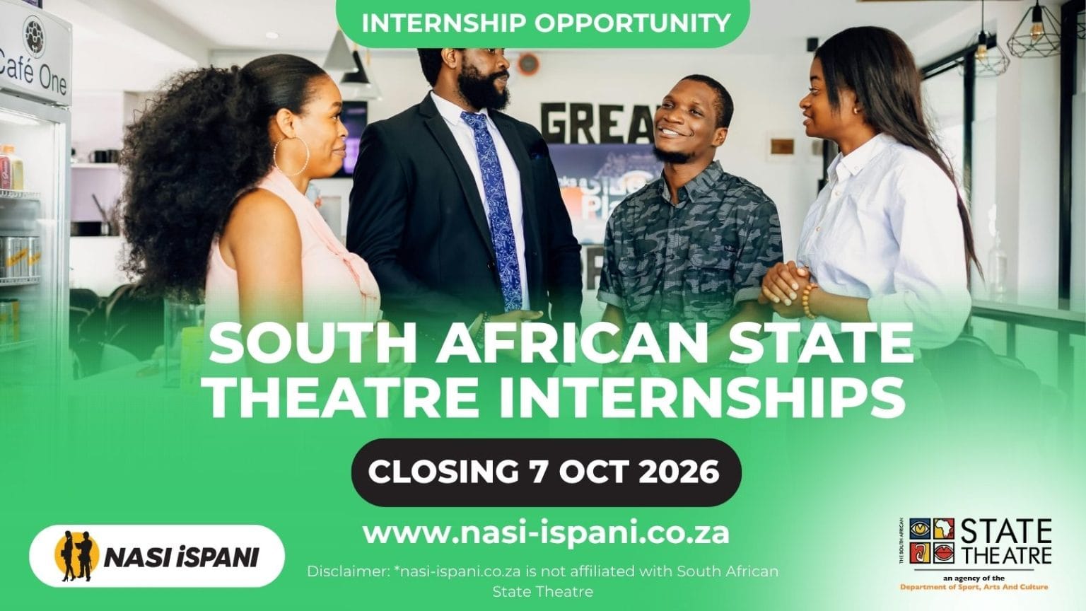 South African State Theatre Internships 2026: R5,600/Month, 12-Month Programme