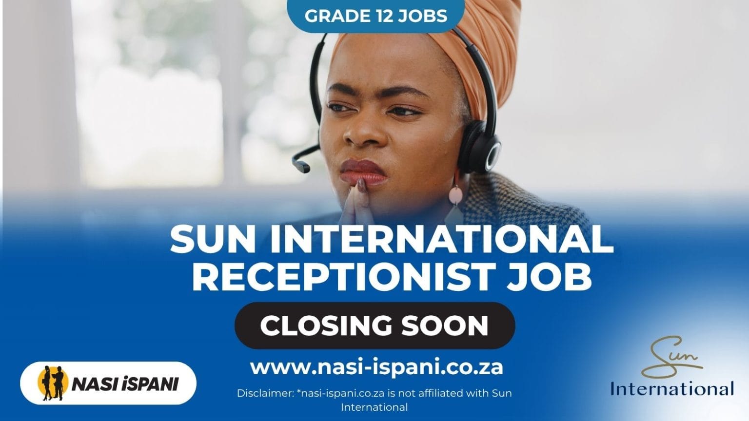 Sun International Receptionist Job 2026: Only Grade 12 Required, Pretoria