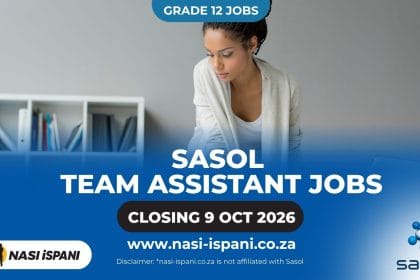 Sasol Team Assistant Jobs 2026: 3 Posts, Sasolburg, Closes 9 October