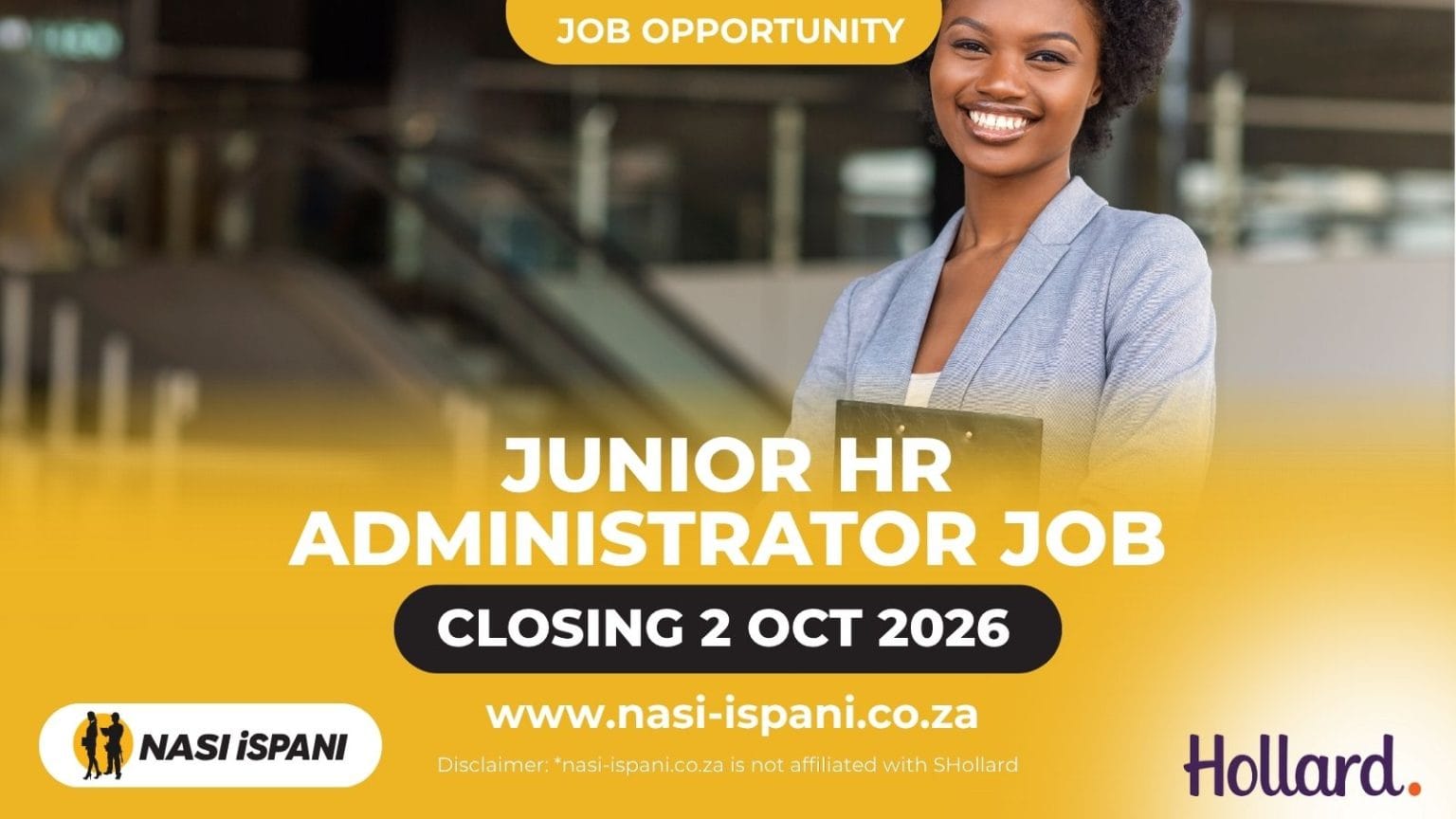 Hollard Junior HR Administrator Job 2026: Closes 2 October