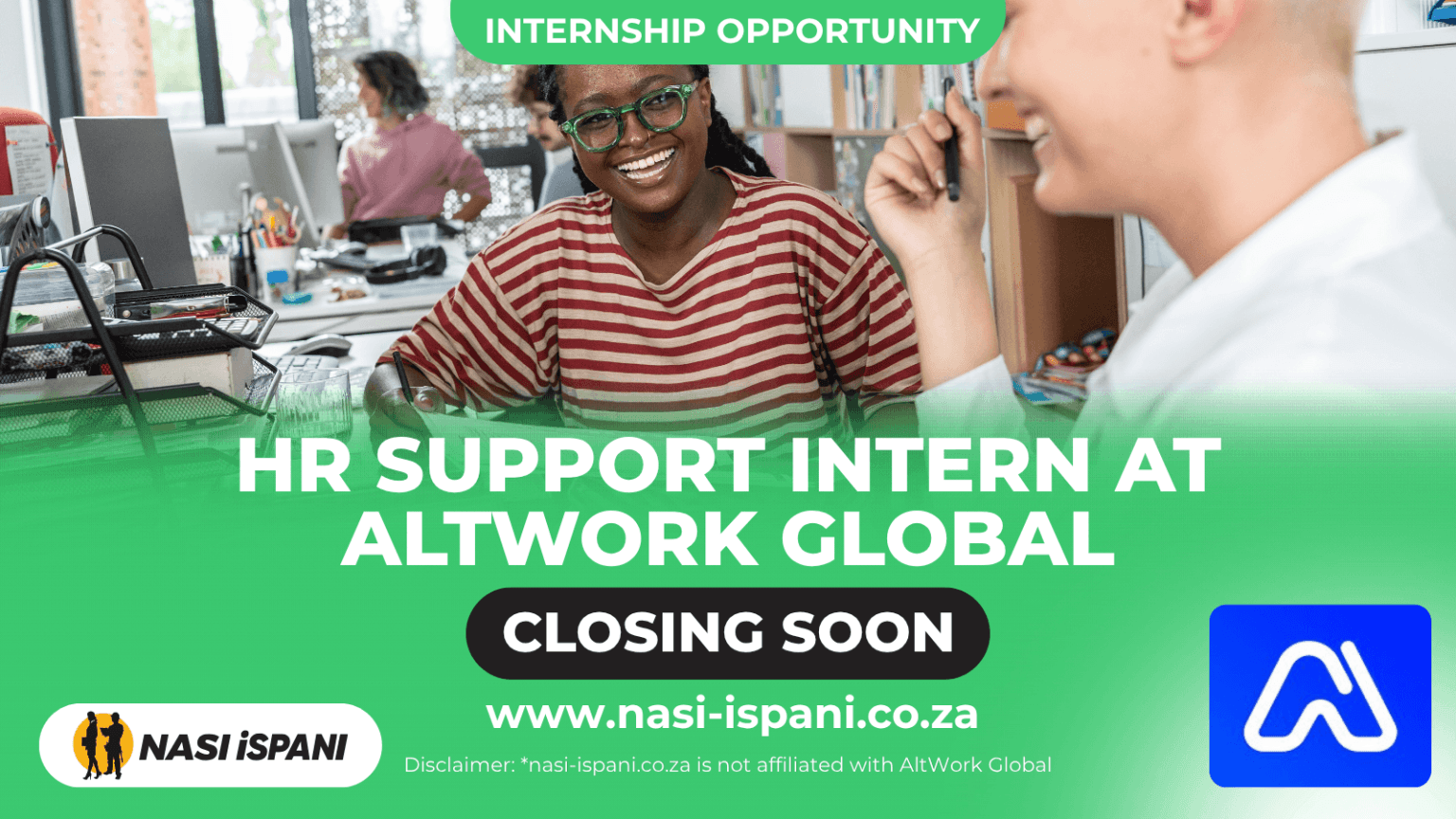 HR Support Intern at AltWork Global – Earn R8,300 per Month