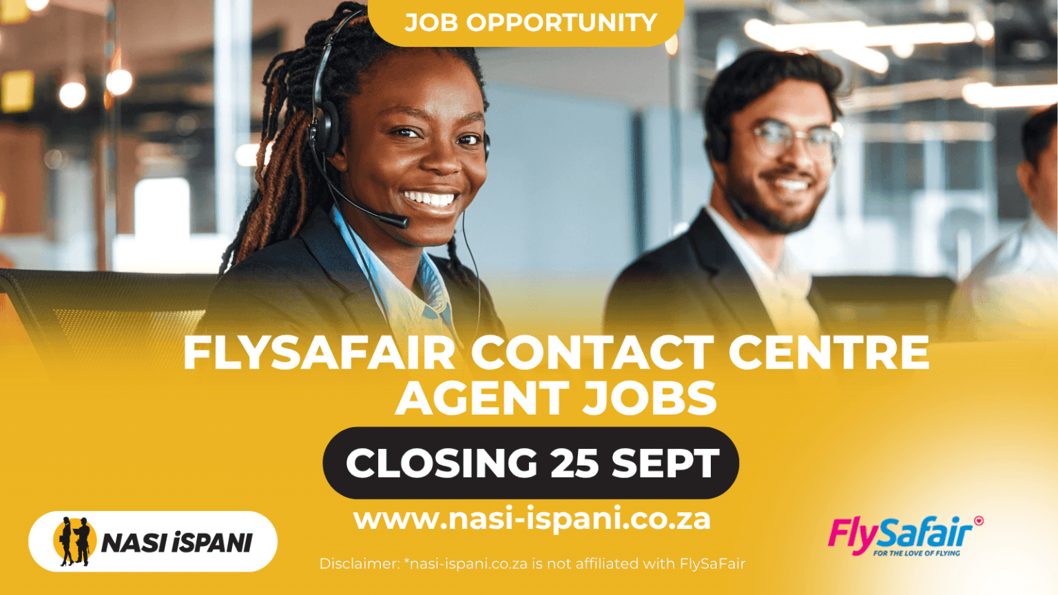 FlySafair Contact Centre Agent Jobs – 7 Permanent Positions Available