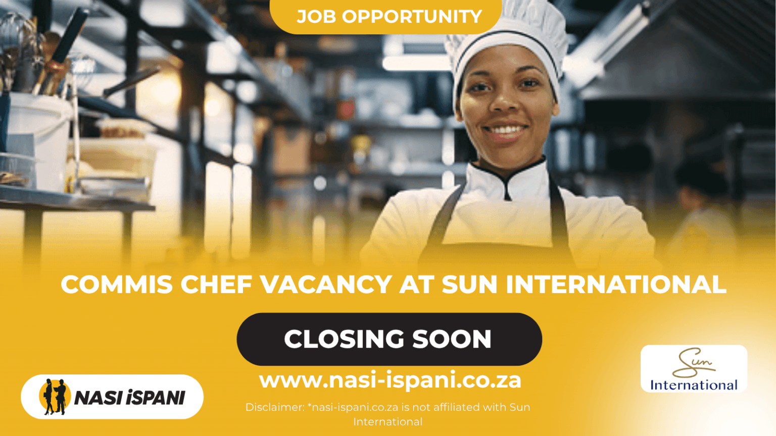 Commis Chef Vacancy at Sun International