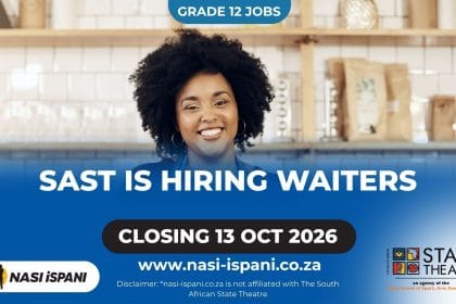 South African State Theatre Waiter Jobs 2026: 10 Posts, Matric, Closes 13 October