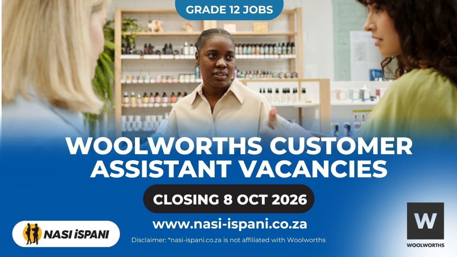 Woolworths Customer Assistant Vacancies 2026: Grade 12 Required, Multiple Locations