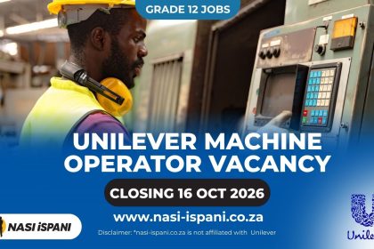Unilever Machine Operator Job 2026: Matric, Boksburg, Closes 16 October