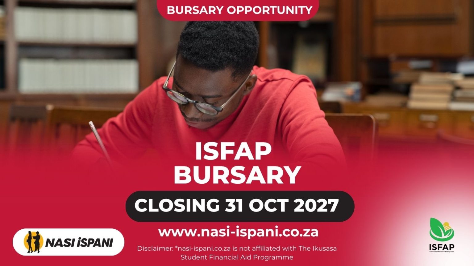 ISFAP Bursary 2027: Undergraduate Funding for Students, Closes 31 October