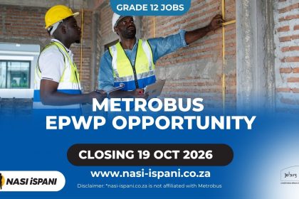 Metrobus EPWP Team Leader Jobs 2026: R6,000/Month, 6 Posts, Closes 19 October