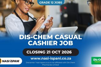 Dis-Chem Casual Cashier Job 2026: Grade 12, Potchefstroom, Closes 21 October