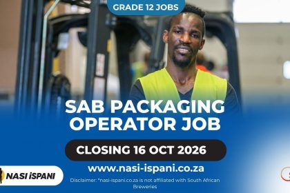 SAB Packaging Operator Job 2026: Grade 12, Closes 16 October