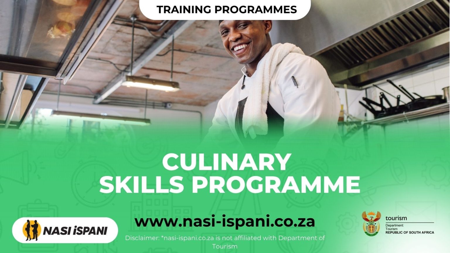 Department of Tourism Culinary Skills Programme 2026/2027: R200/Day, Closes 18 October