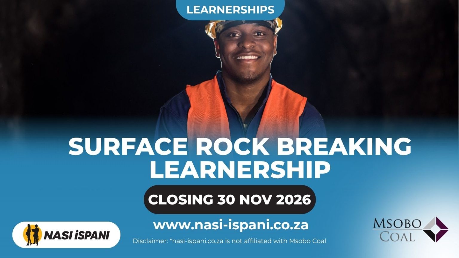 Msobo Coal Surface Rock Breaking Learnership 2026: Matric Required, Closes 30 November