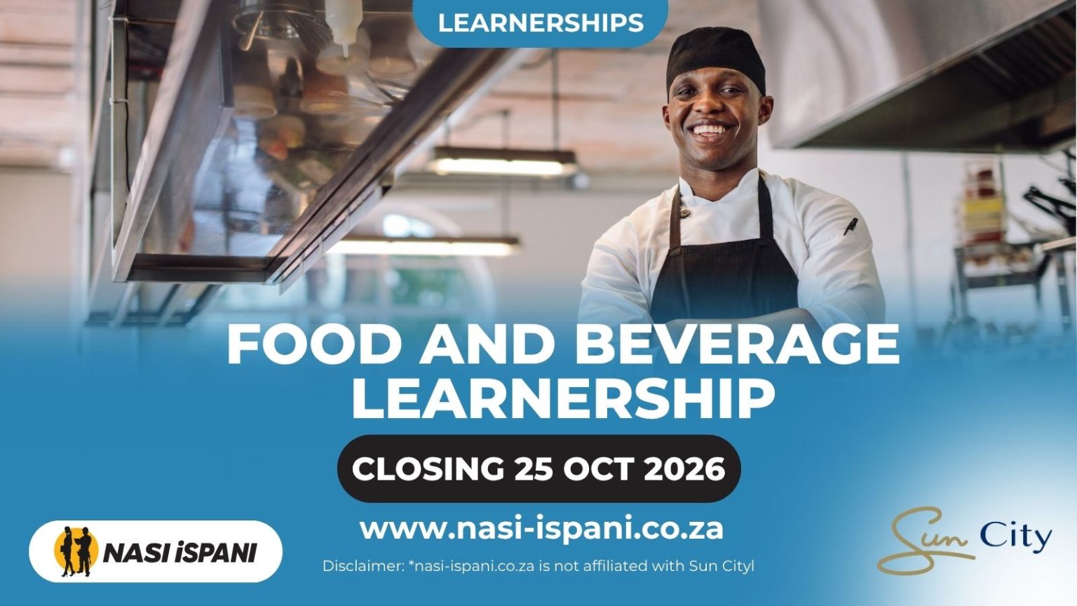 Sun City Food and Beverage Learnership 2026: 40 Posts, Closes 25 October