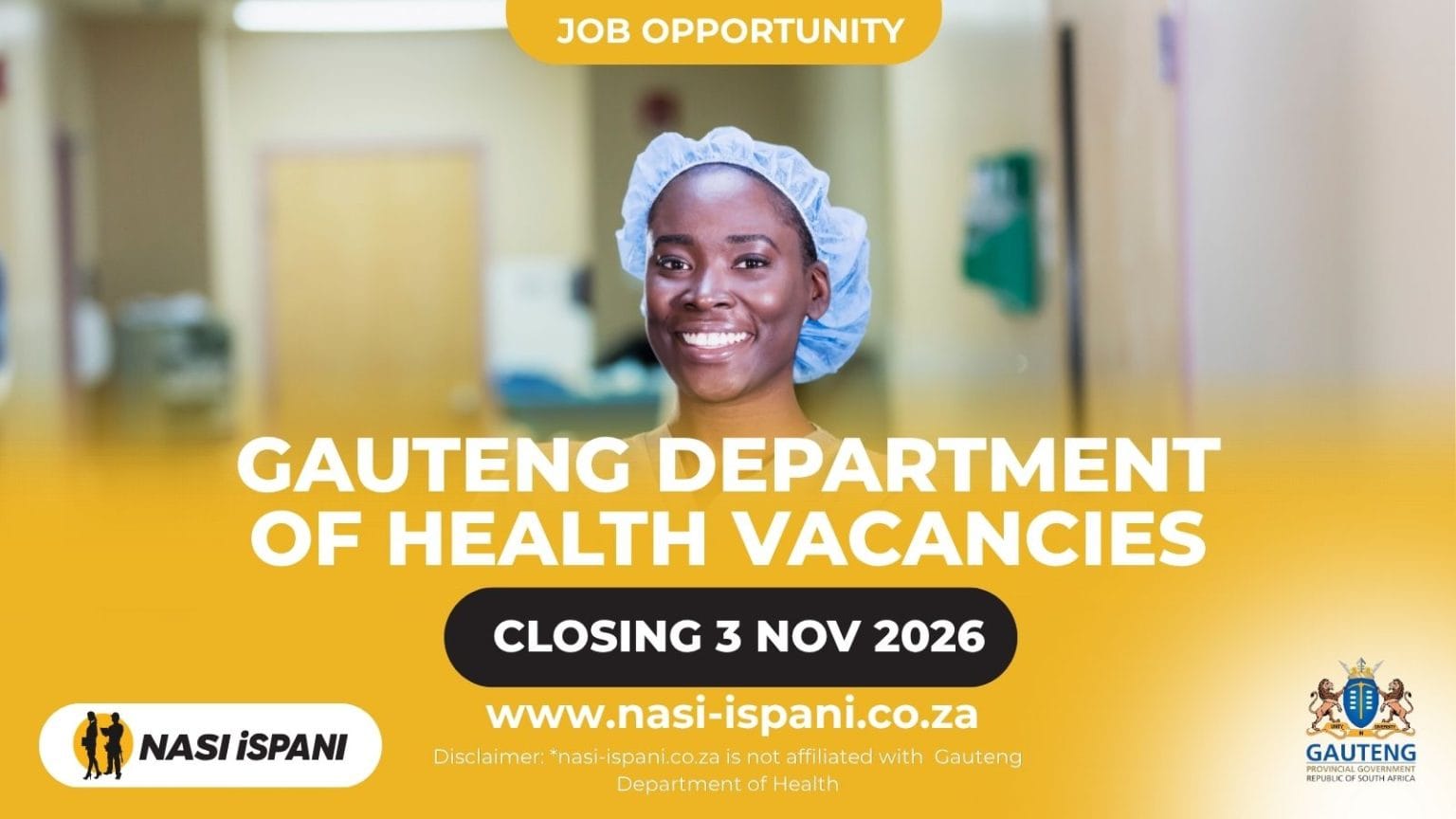 Gauteng Department of Health Vacancies 2026: 6 Vacancies, Closes 2–3 November