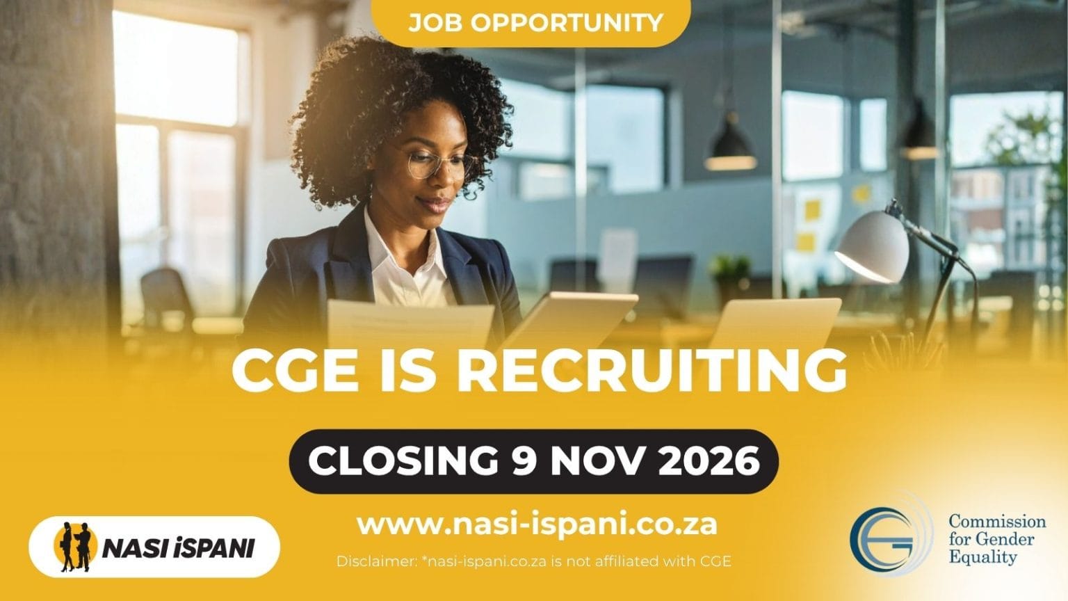 Commission for Gender Equality Vacancies 2026: Johannesburg & Mahikeng, Closes 9 November