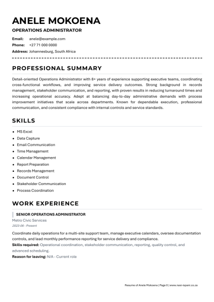 ATS-Minimal CV template preview