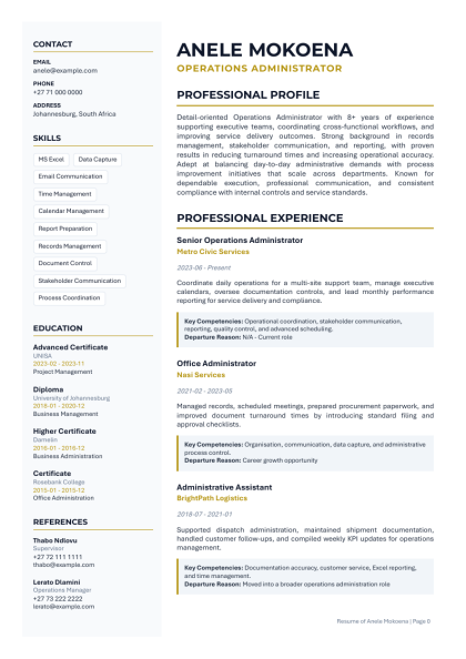 Professional Design 2 Columns CV template preview