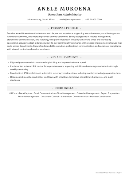Nurses Dream CV template preview
